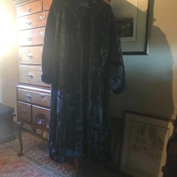 ✨ Vintage VALENTINO Bonwit Teller Full-Length Mink Fur Coat (Black-Brown Sz 9)
